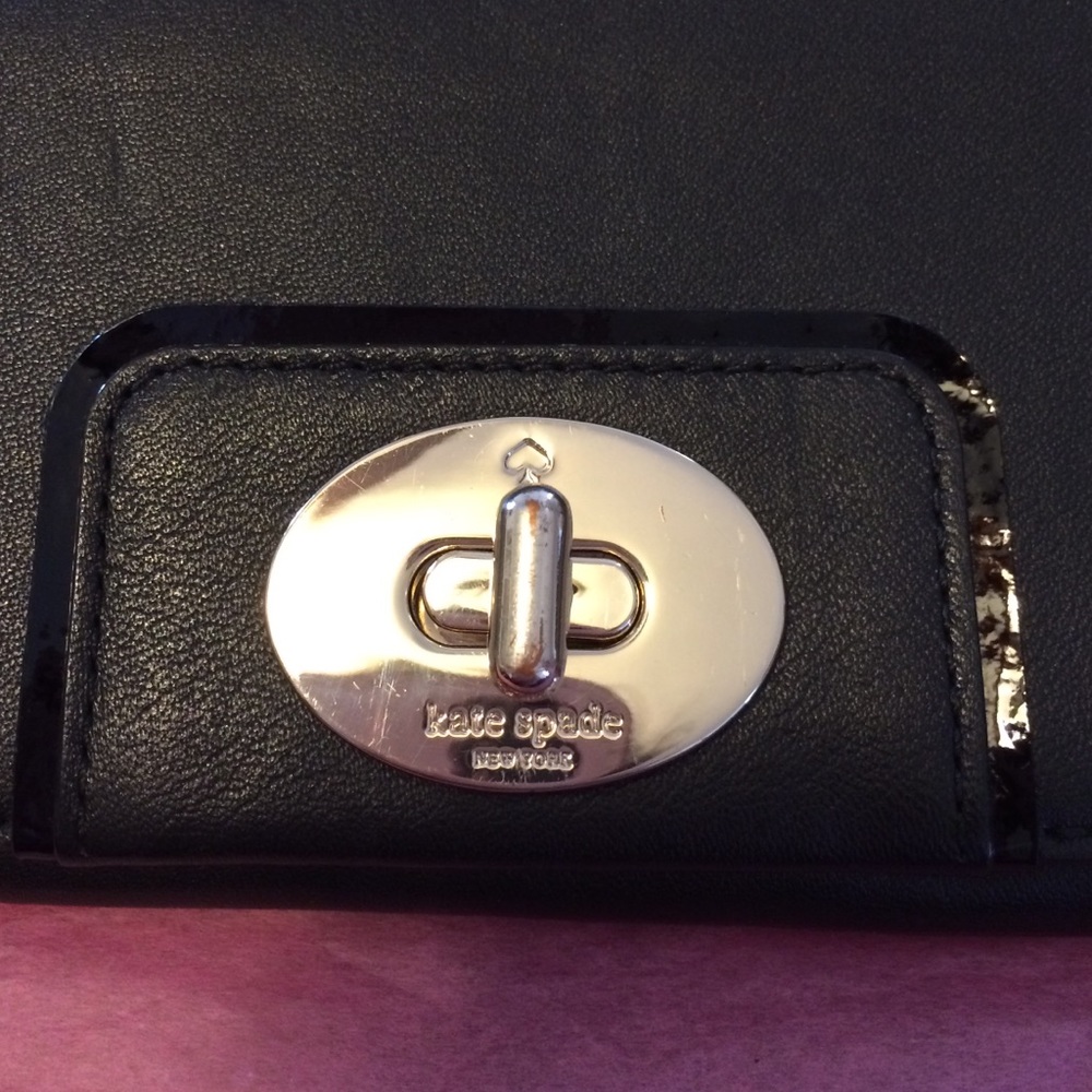 Kate spade black leather wallet/wristlet